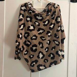 Heimish Dolman Sleeve Aminal Print Top